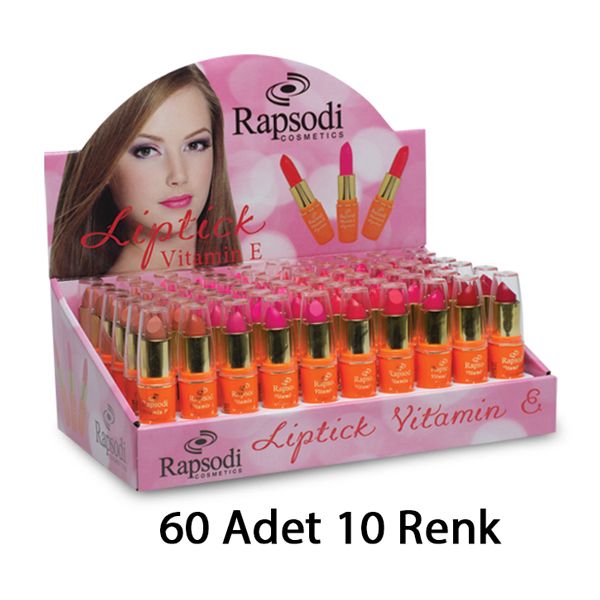 Lipstick E Vitamin - 60 Adet - 10 Renk