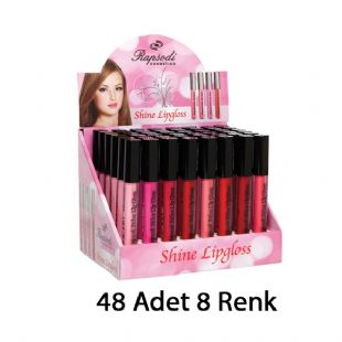 Rapsodi - Shine Lipgloss - 48 Adet - 8 Renk